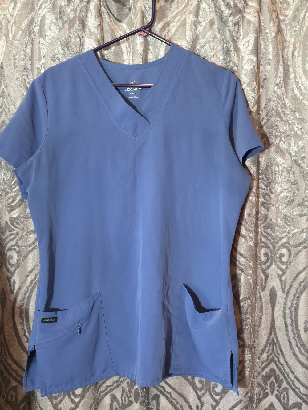 Jockey Women’s V-Neck Medical Scrub Top in Slate Blue
